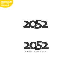 Creative Happy New Year 2052 Logo Design