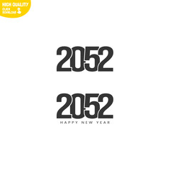 Creative Happy New Year 2052 Logo Design