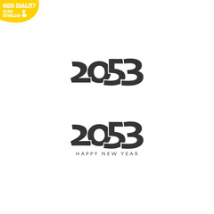Obraz premium Creative Happy New Year 2053 Logo Design