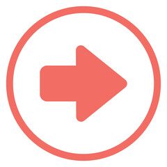 red arrow icon, ARROW RIGHT CIRCLE ICON