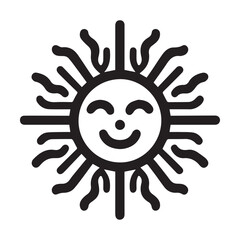 minimalist sun logo on a white background