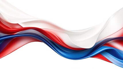 Vibrant red white and blue ribbon flag. For 4th of July, Memorial day, Veteran's day, or other patriotic holiday celebrations. - AI Generated Abstract Art
