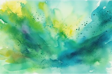 banner web design space copy background art colorful abstract watercolor yellow blue green - obrazy, fototapety, plakaty