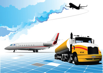 Obraz na płótnie Canvas Airport scene . Vector illustration for designers