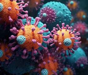 Coronavirus, a virus that causes the common cold, is shown in this image. Generative AI.