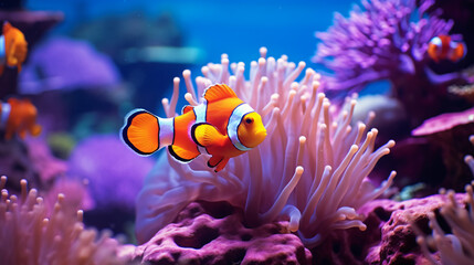 Fototapeta na wymiar Clown fish coral reef