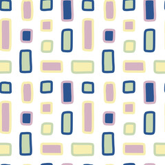Geometrical colorful seamless pattern. Abstract striped repeat background for fabric design in pastel colors. Cute seamless texture.	

