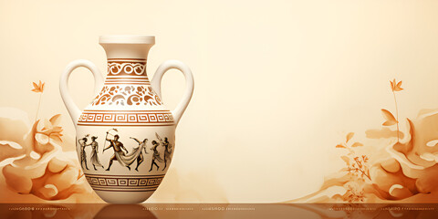 Exploring the Elegance: A Journey into the Ancient Greek Vase Artistry - obrazy, fototapety, plakaty