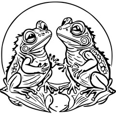 black and white frog love, svg Generative AI, 147