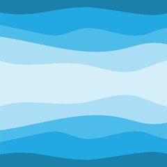 Water Wave Background Design, Abstract Vector Blue Ocean Walpaper Template