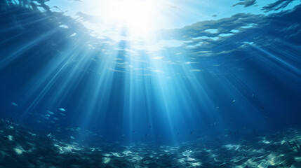 Fototapeta na wymiar Ocean underwater rays