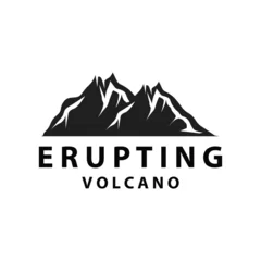 Fotobehang Volcano logo design inspiration natural scenery volcano eruption mountain elegant premium © Arya19