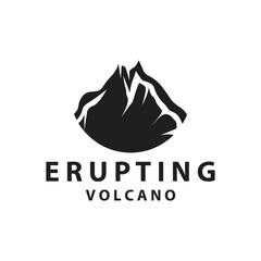 Volcano logo design inspiration natural scenery volcano eruption mountain elegant premium - obrazy, fototapety, plakaty