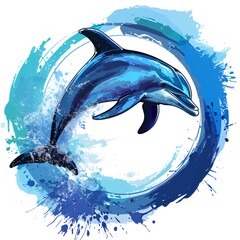 dolphin and blue background