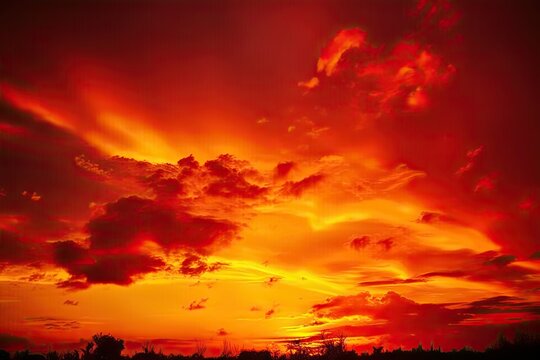 design background sky evening bright beautiful clouds sky yellow orange red sunset colorful