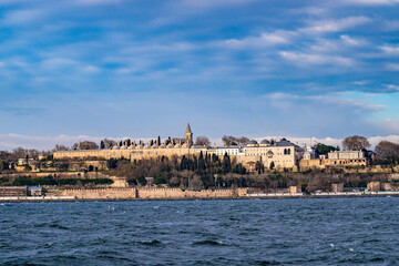 View of Topkapi Palace from the Bosphorus.