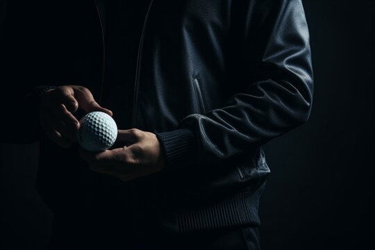 Image of golfer and ball. Generative AI