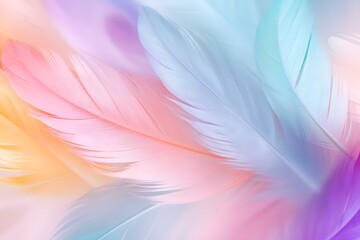 Fototapeta na wymiar Colorful Feathers Abstract Art, Soft Vibrant Texture