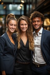  Young business team in a contemporary, Generative AI
