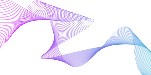 Wave of the many colored lines. Abstract wavy stripes on a white background isolated. Creative line art. illustration for modern business design. Futuristic wallpaper. Cool element,