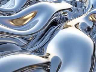 3d render of abstract metallic background with some smooth lines in it Generative AI