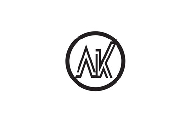 AK, KA , A , K , Abstract Letters Logo Monogram	