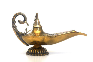 Fototapeta na wymiar Magic Lamp Old oil lamp Aladdin The light of dreams Genie
