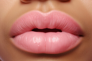 Fototapeta premium a close up of a woman's pink lips
