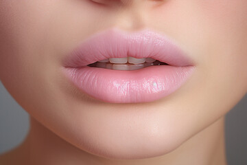 Fototapeta premium a close up of a woman's pink lips