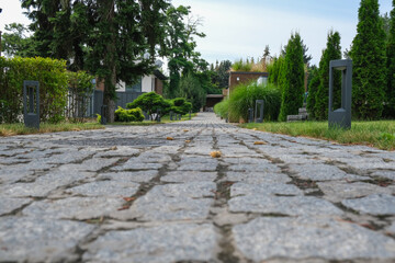 Alley, stone path in a country residence. A place to relax.