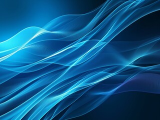 abstract blue background with smooth lines, vector art illustration eps10 Generative AI