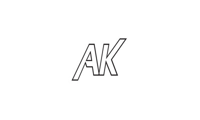 AK, KA , A , K , Abstract Letters Logo Monogram	