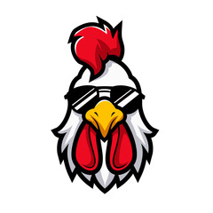 Stylish abstract rooster with sunglasses © Ilhustrator