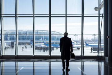 Fototapeta na wymiar a businessman standing at the airport