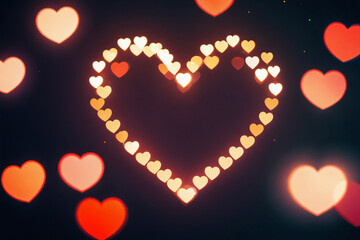 Bokeh heart background. Valentine's day concept