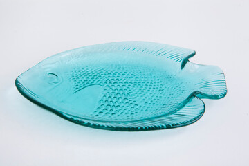 Blue Glass Fish Dish