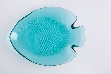 Blue Glass Fish Dish