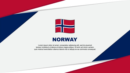 Norway Flag Abstract Background Design Template. Norway Independence Day Banner Cartoon Vector Illustration. Norway