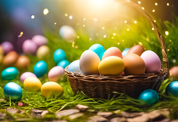 Obraz premium AI Generative illustration of a traditional Easter holiday design