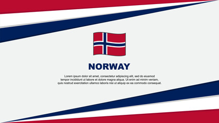 Norway Flag Abstract Background Design Template. Norway Independence Day Banner Cartoon Vector Illustration. Norway Design
