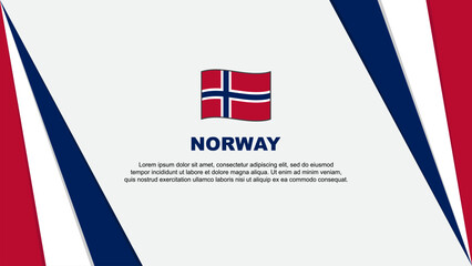 Norway Flag Abstract Background Design Template. Norway Independence Day Banner Cartoon Vector Illustration. Norway Flag