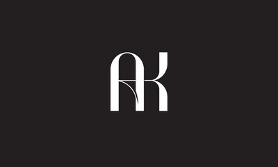 AK, KA , A , K , Abstract Letters Logo Monogram	
