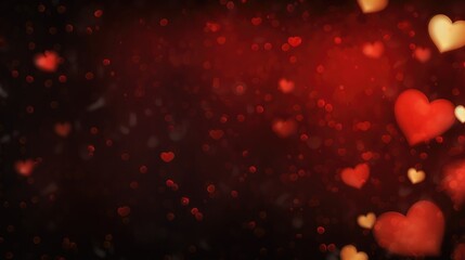 Obraz premium Red hearts on a dark background. Generative ai