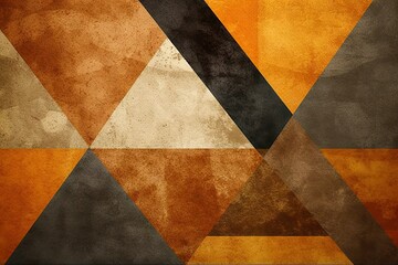 pattren cubism modern mix colorful texture surface concrete cracked old toned triangles lines agonal mosaic shape geometric background abstract gray orange brown shade light dark - obrazy, fototapety, plakaty