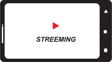Illustration of gadget template for watching streaming - obrazy, fototapety, plakaty