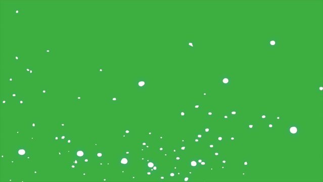 Animation loop video element effect cartoon energy particle on green screen background