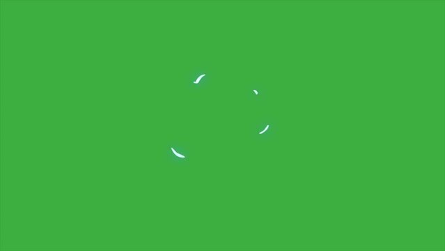  Animation loop video element effect cartoon energy with smoke on green screen background