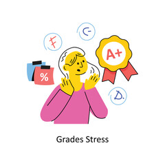 Grades Stress vector Filled outline Design illustration. Symbol on White background EPS 10 File 