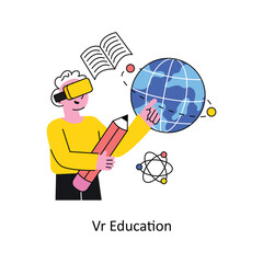 Vr Education vector Filled outline Design illustration. Symbol on White background EPS 10 File 