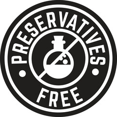 No preservatives icon, Healthy foods badges and product claims 
 - obrazy, fototapety, plakaty
